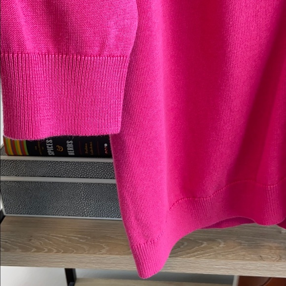 NWT, Talbots 3/4 Sleeve Bright Pink Cardigan, 14W Petite - Picture 5 of 7